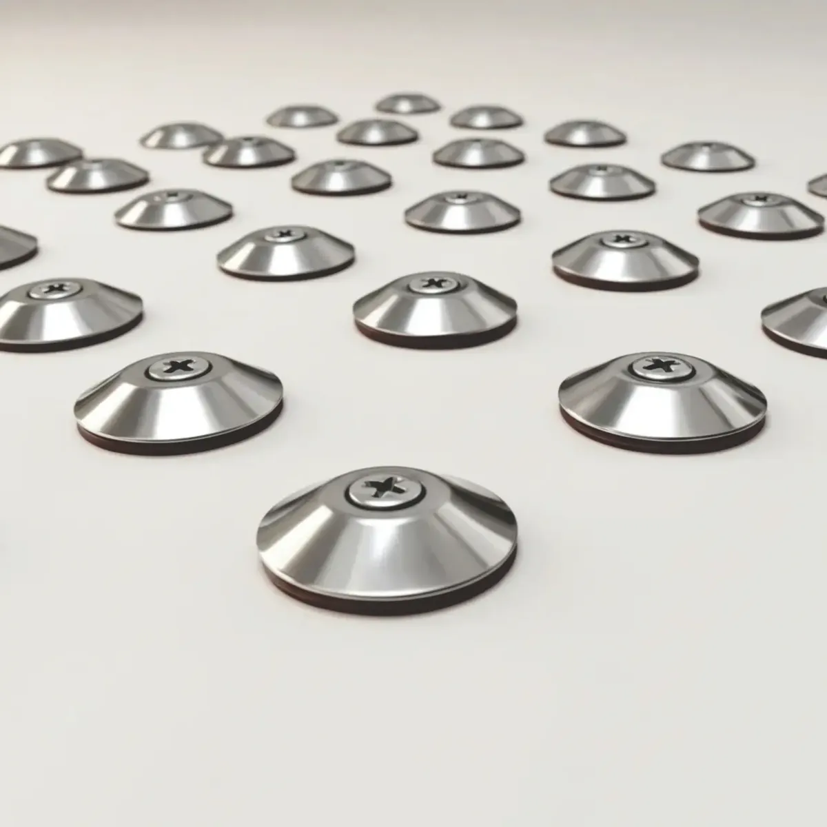 Elemento Tátil Alerta 28mm Inox Liso Parafusado