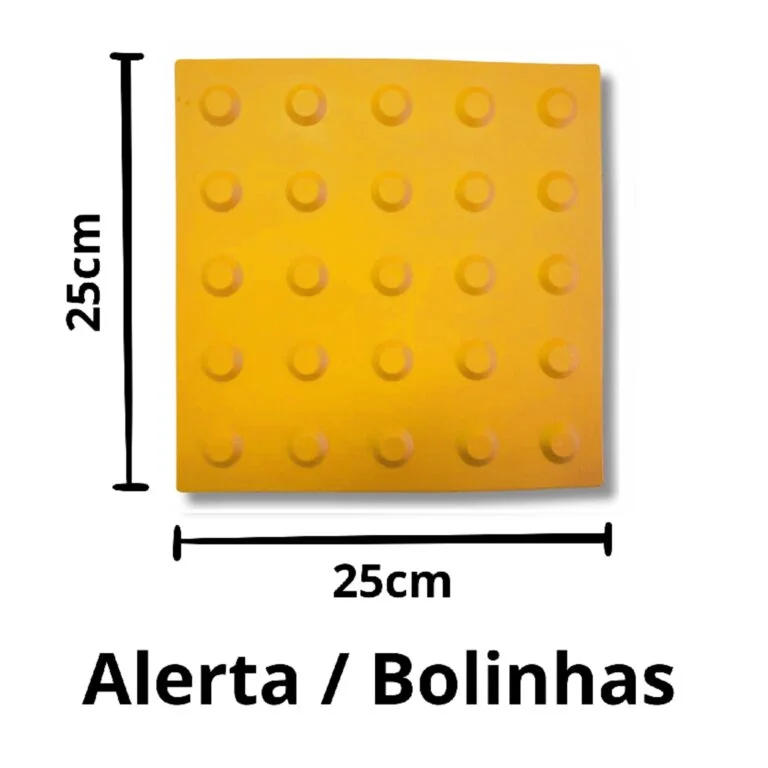 Miniatura 1 de Piso Tátil Alerta Amarelo 250x250x5 TPE