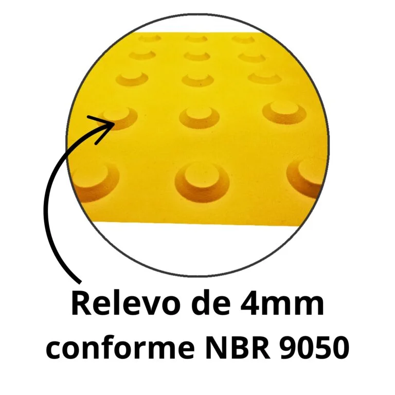 Miniatura 2 de Piso Tátil Alerta Amarelo 250x250x5 TPE