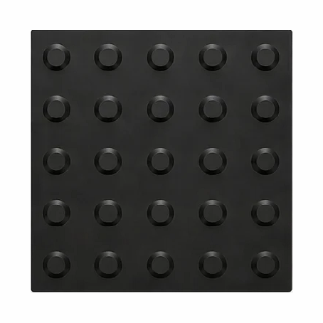 Piso Tátil Alerta Preto 250x250x5 TPE
