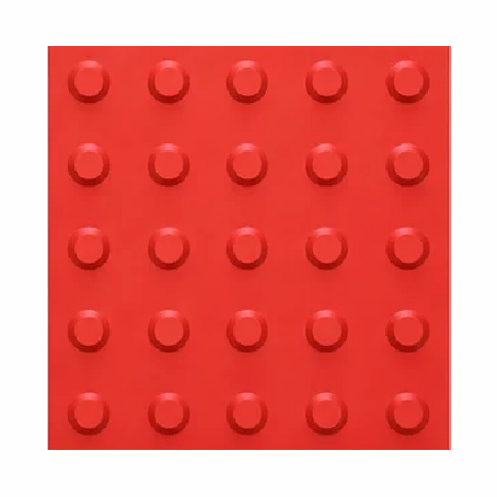 Piso Tátil Alerta Vermelho 250x250x5 TPE