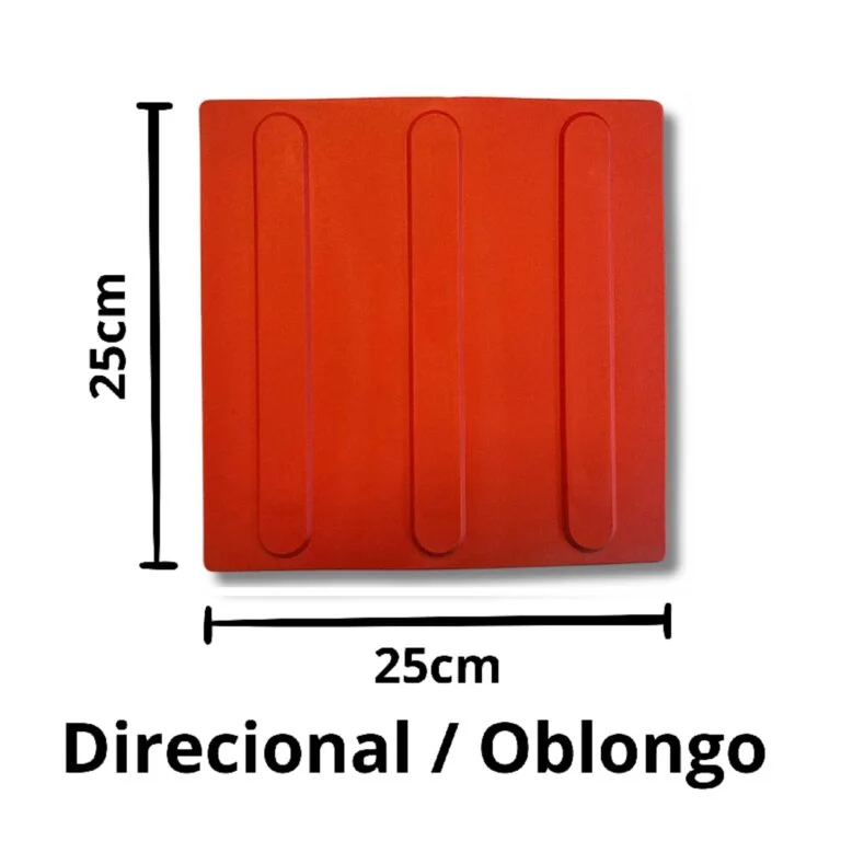 Miniatura 2 de Piso Tátil Direcional Vermelho 250x250x5 TPE