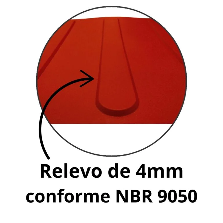 Miniatura 3 de Piso Tátil Direcional Vermelho 250x250x5 TPE