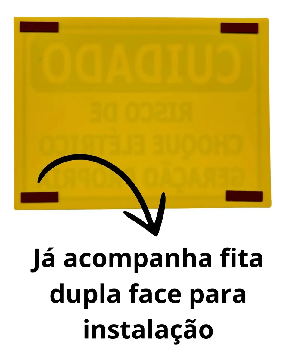 Miniatura 4 de Placa "CUIDADO RISCO DE CHOQUE ELÉTRICO GERAÇÃO PRÓPRIA" - Até 25x15 cm 