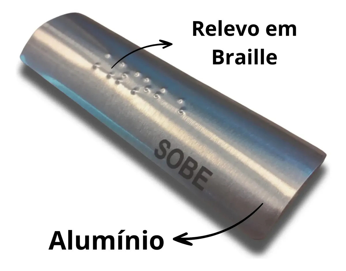 Miniatura 3 de Placa Braille Alumínio p/ Corrimão 10x3cm -  Andar 24