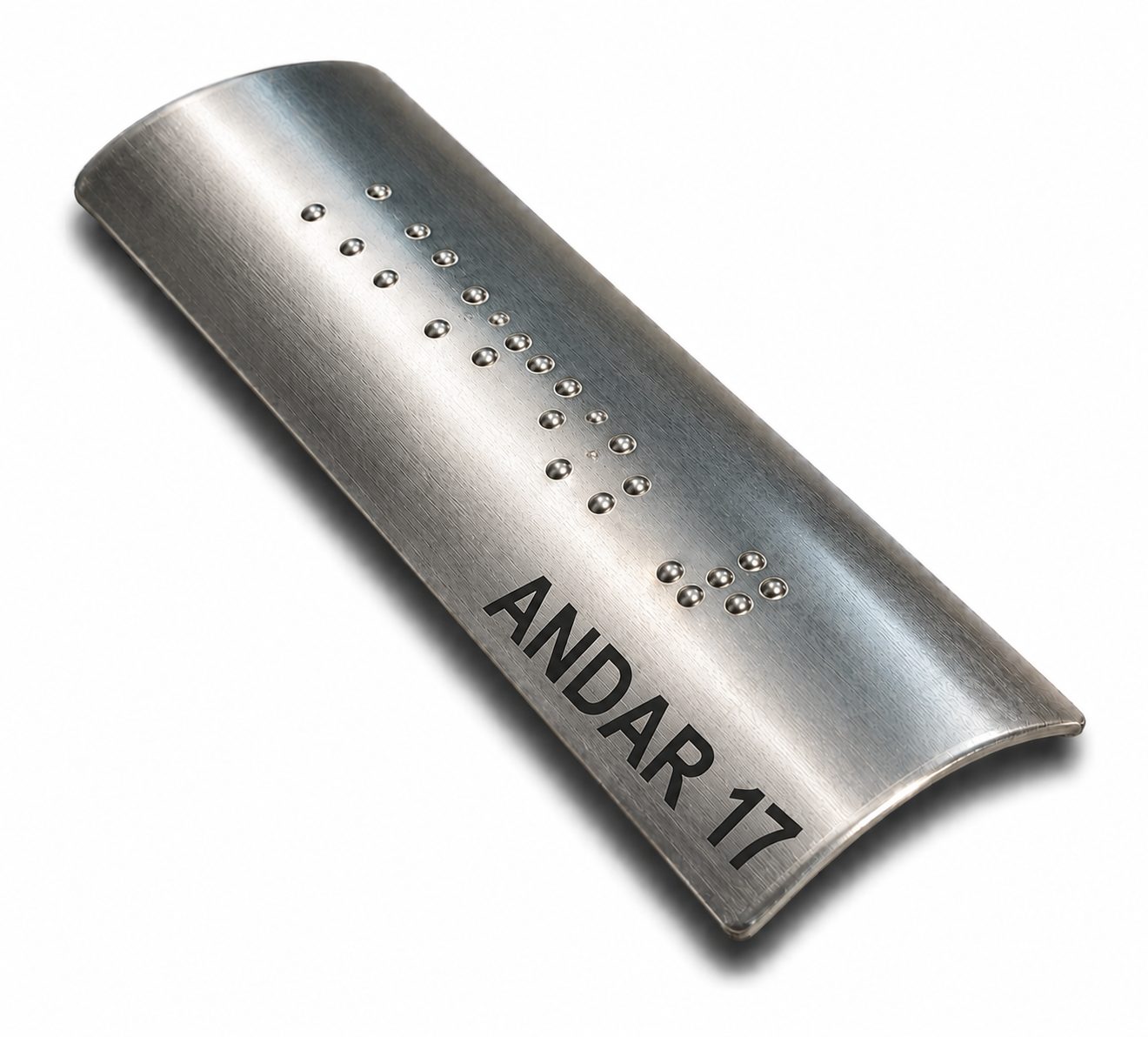 Placa Braille Alumínio p- Corrimão 10x3cm - Andar 17
