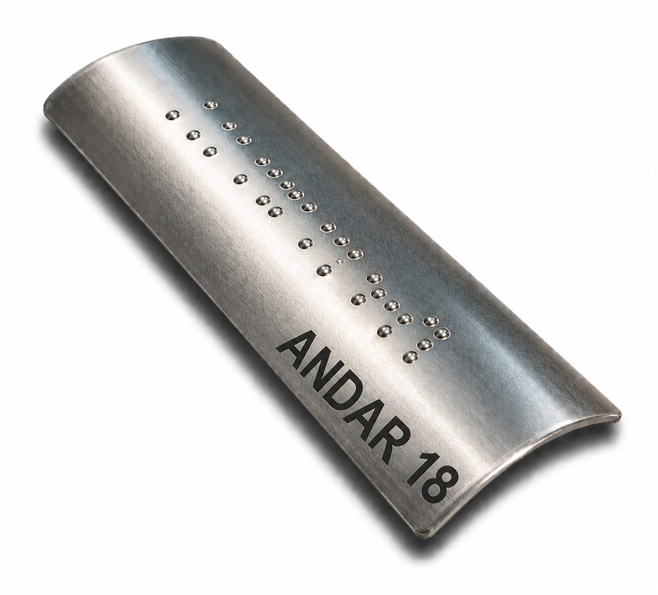 Placa Braille Alumínio p- Corrimão 10x3cm - Andar 18