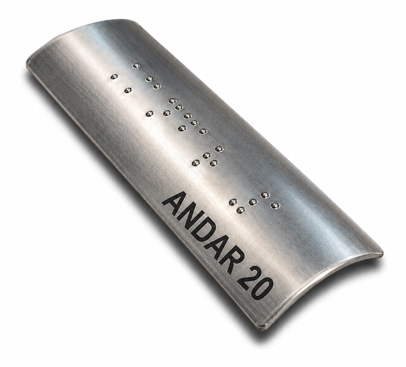 Placa Braille Alumínio p- Corrimão 10x3cm - Andar 20