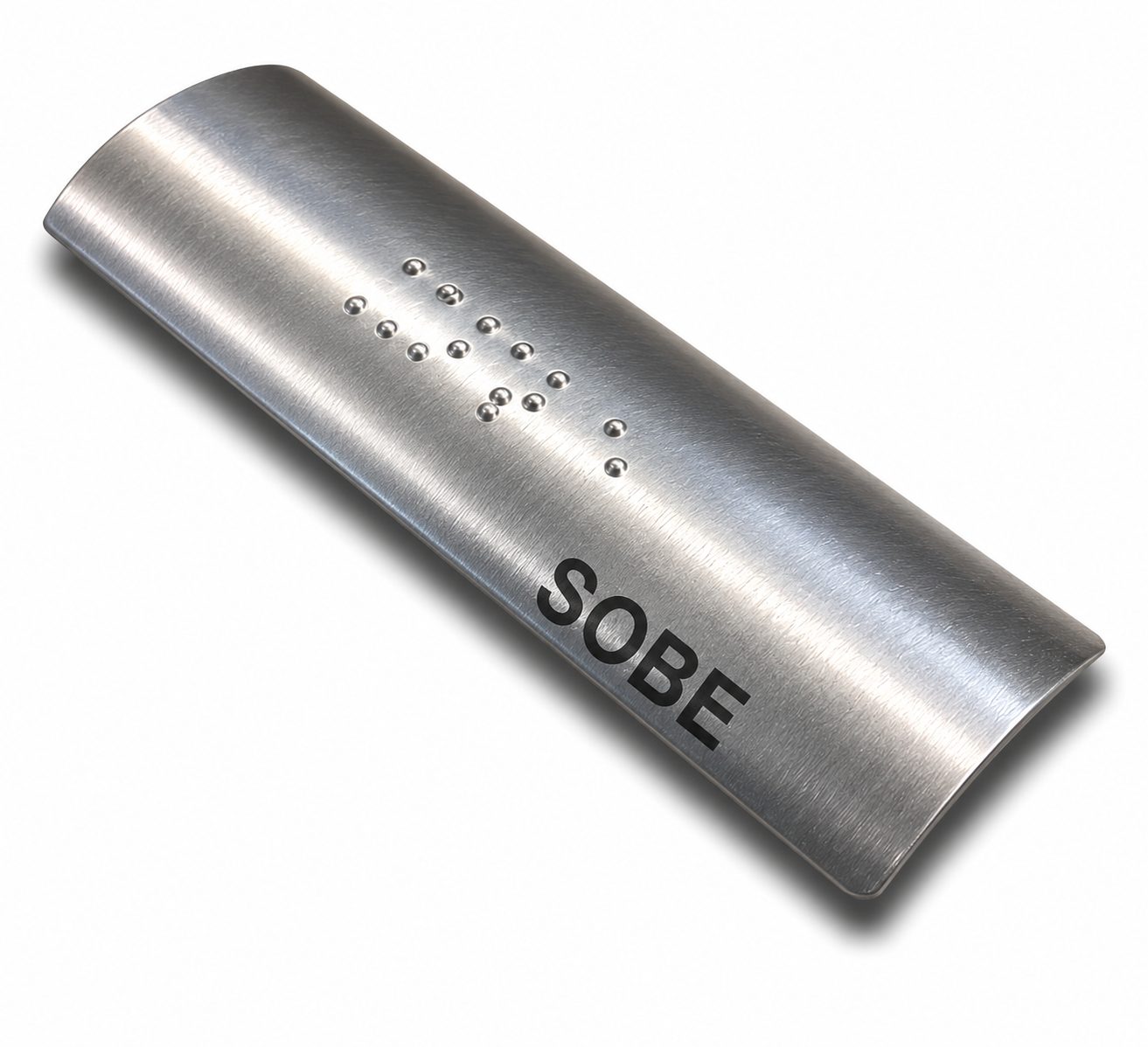 Placa Braille Alumínio p- Corrimão 10x3cm - Sobe