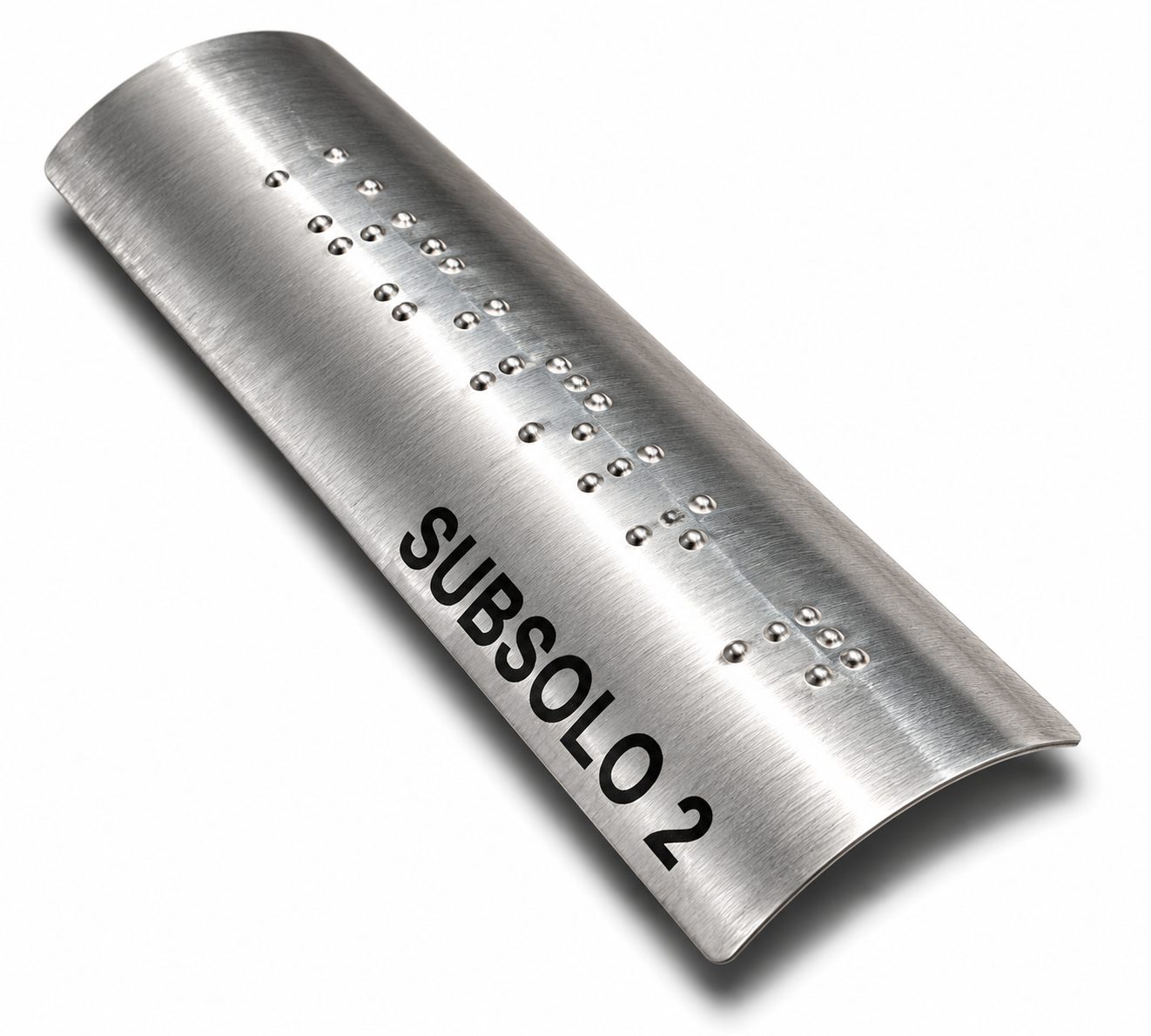 Placa Braille Alumínio p- Corrimão 10x3cm - Subsolo 2