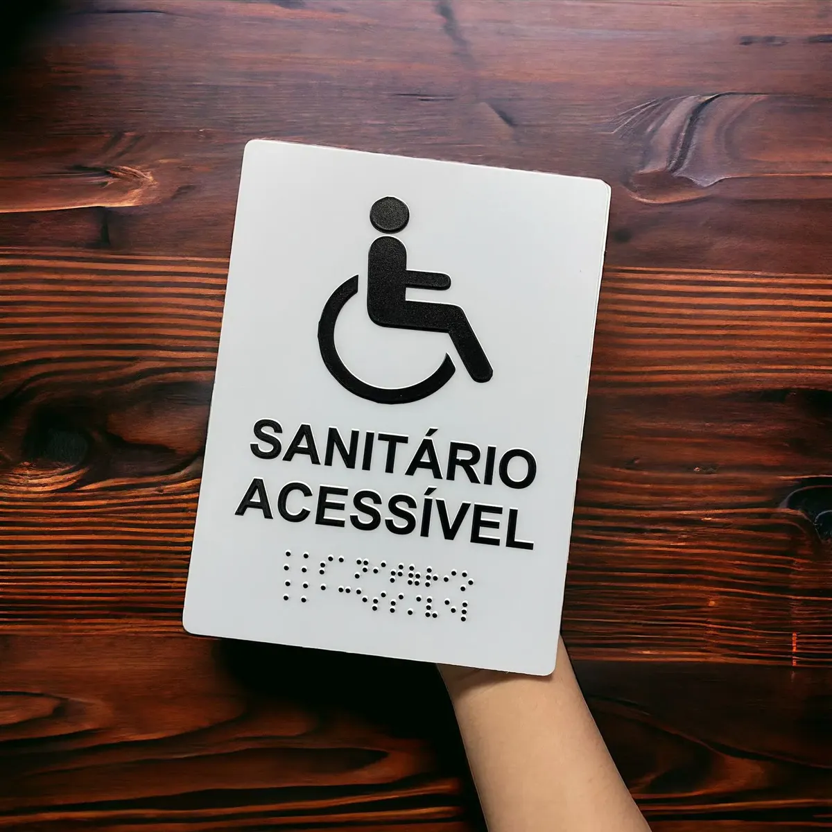 Miniatura 2 de Placa Braille Padrão Sanitário Acessível