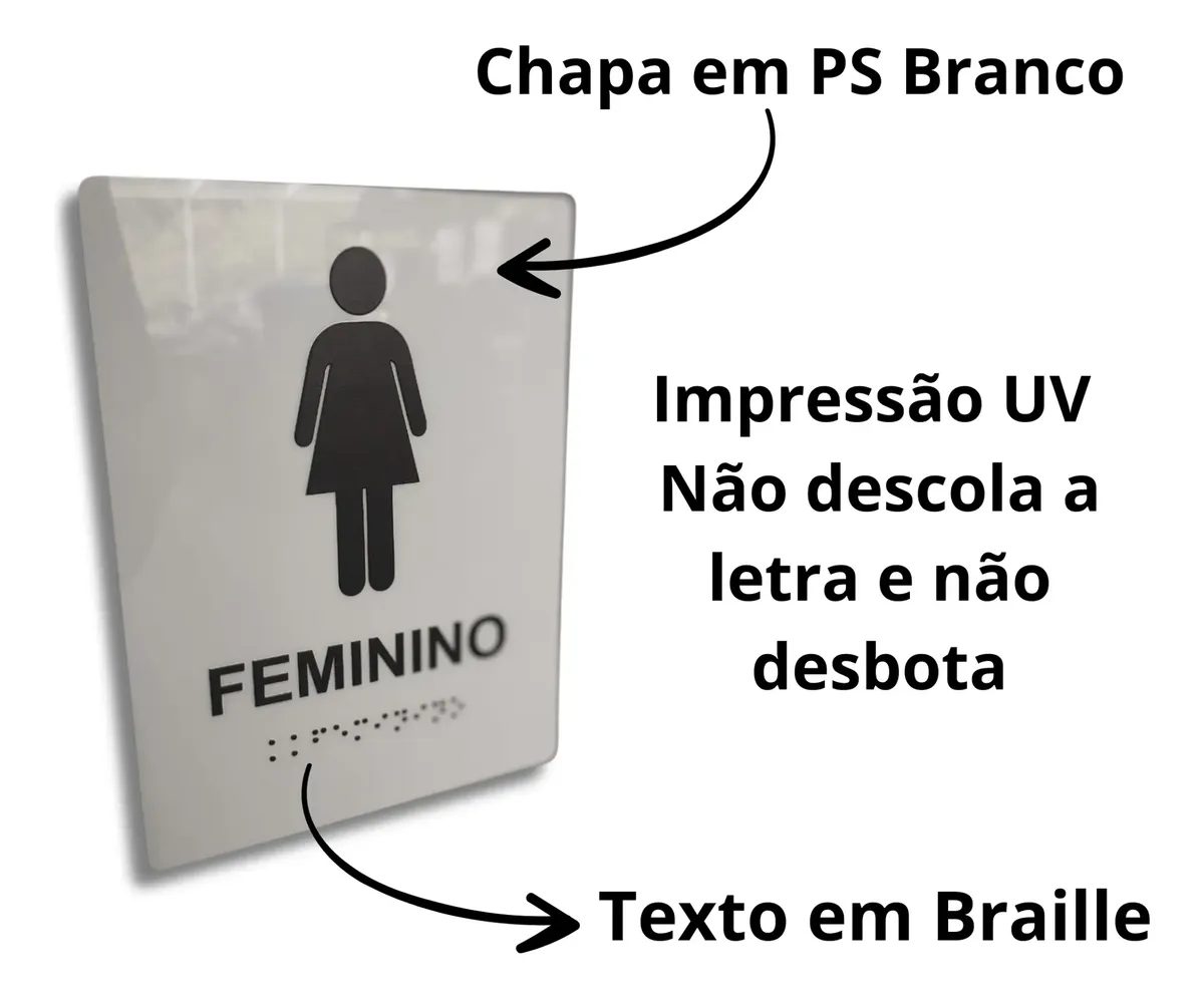 Miniatura 2 de Placa Braille Padrão Sanitário Feminino