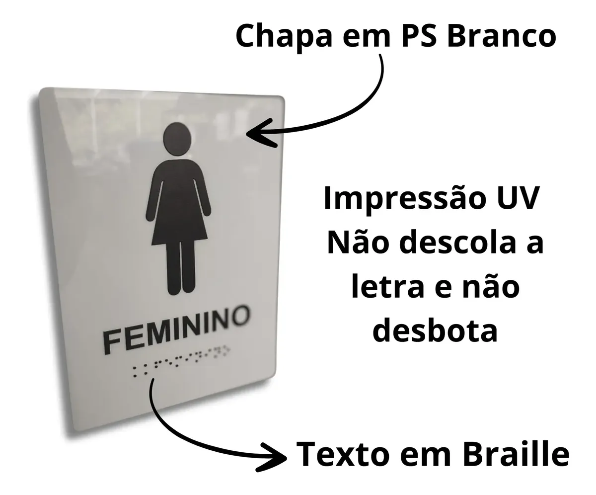 Miniatura 2 de Placa Braille Padrão Sanitário Feminino