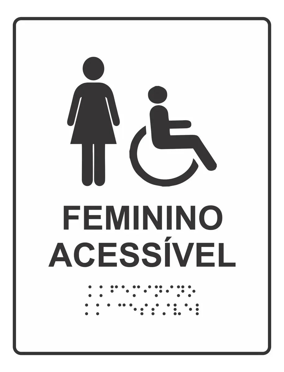 Miniatura 2 de Placa Braille Padrão Sanitário Feminino Acessível