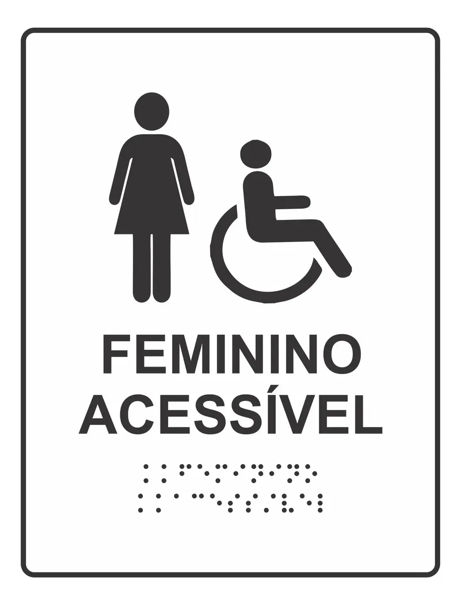 Miniatura 2 de Placa Braille Padrão Sanitário Feminino Acessível