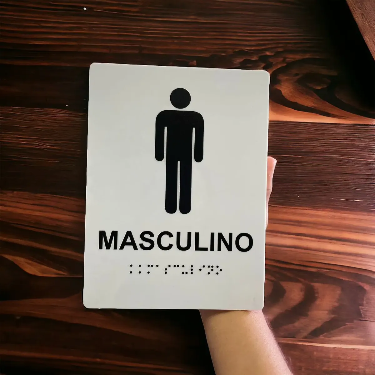 Miniatura 2 de Placa Braille Padrão Sanitário Masculino