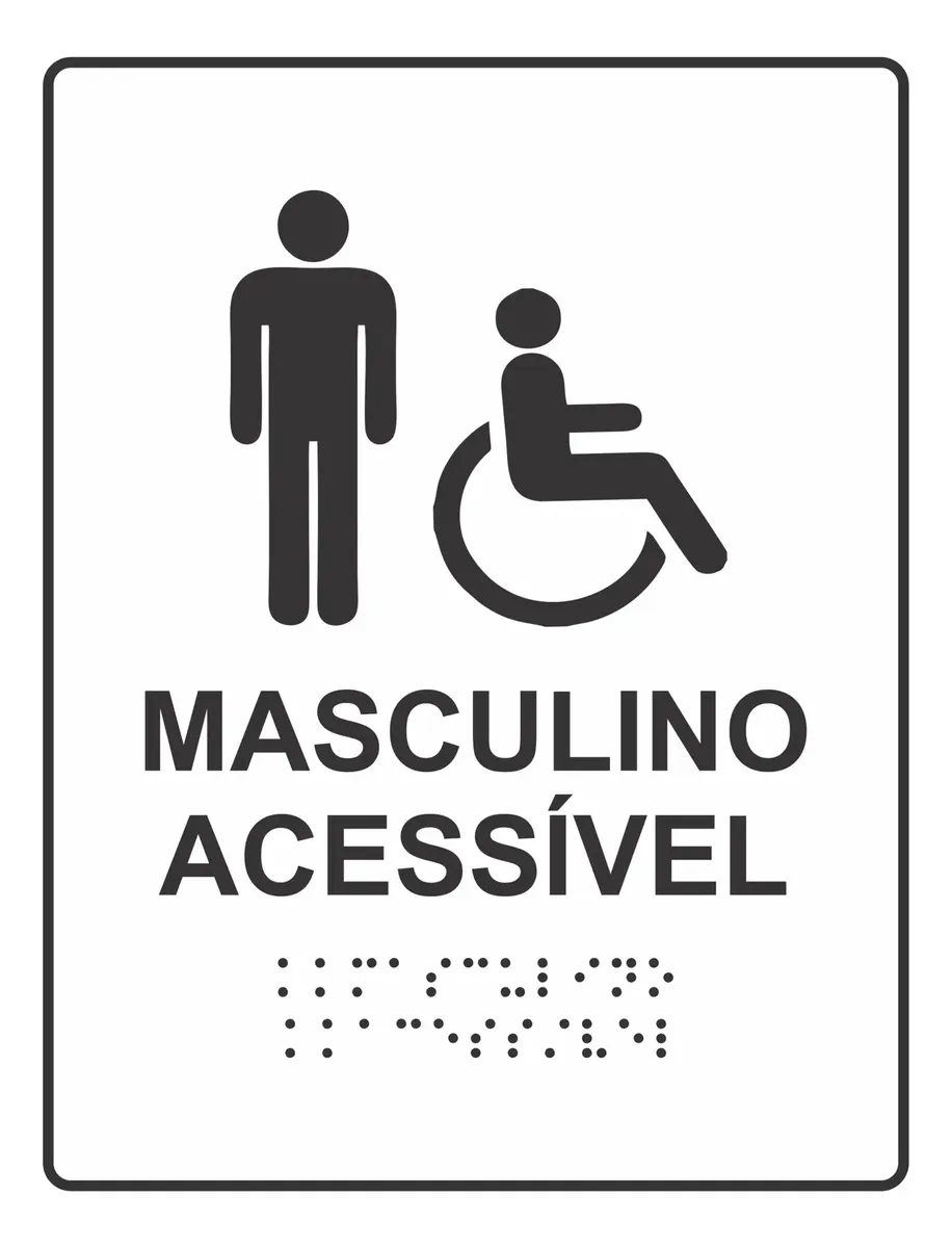 Miniatura 2 de Placa Braille Padrão Sanitário Masculino Acessível