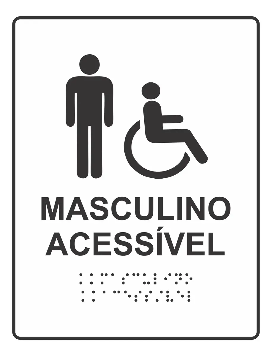 Miniatura 2 de Placa Braille Padrão Sanitário Masculino Acessível