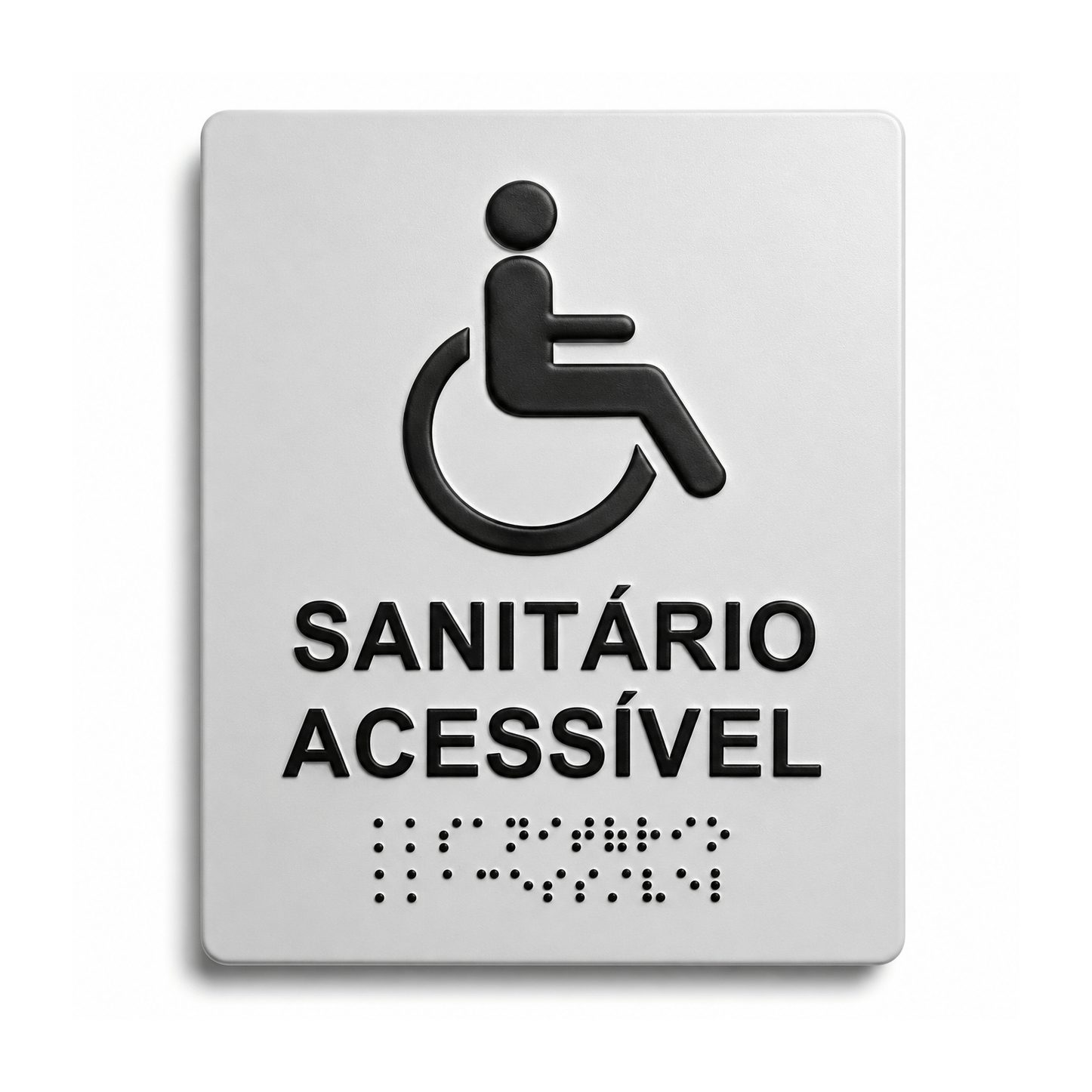 Placa Braille Padrão Sanitário Acessível