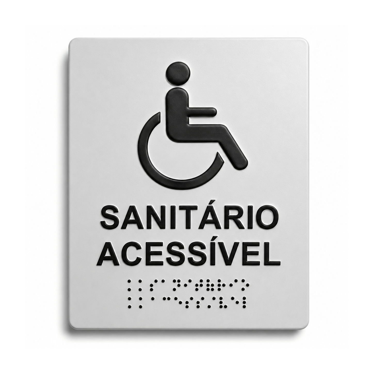 Placa Braille Padrão Sanitário Acessível