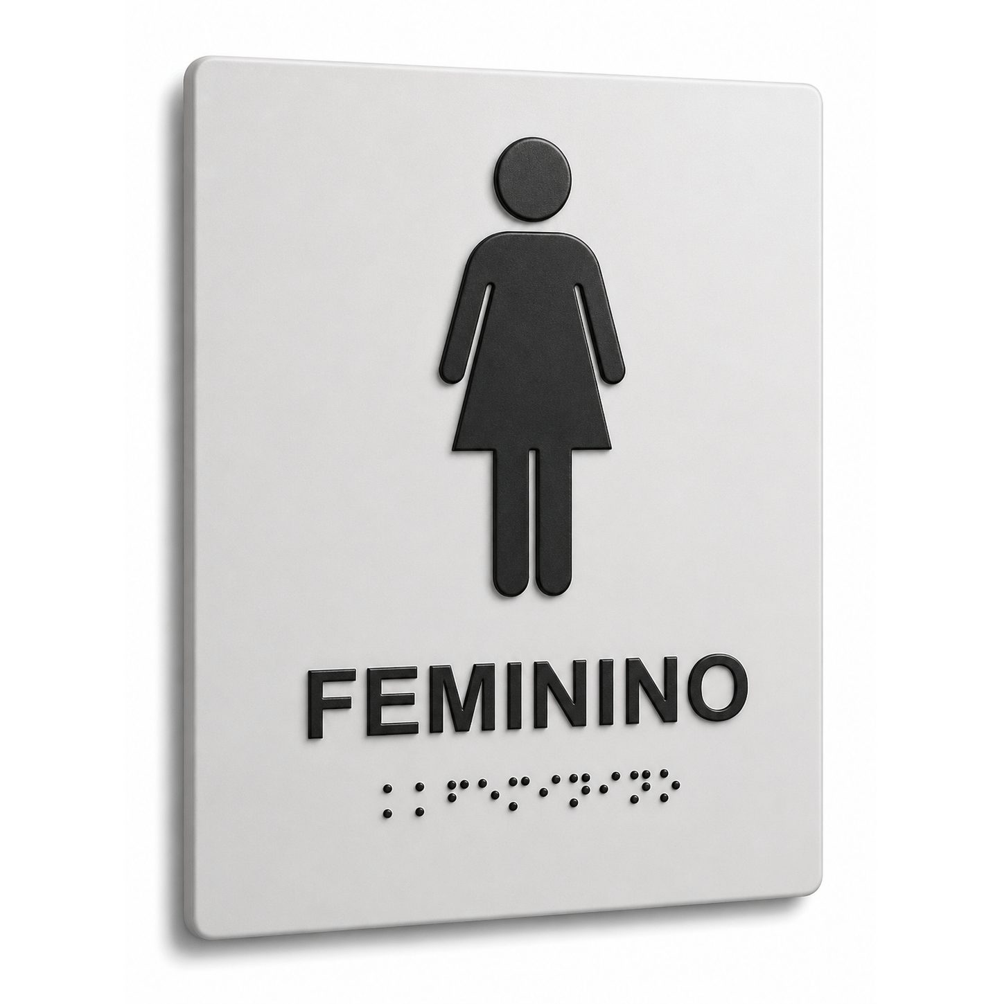 Placa Braille Padrão Sanitário Feminino