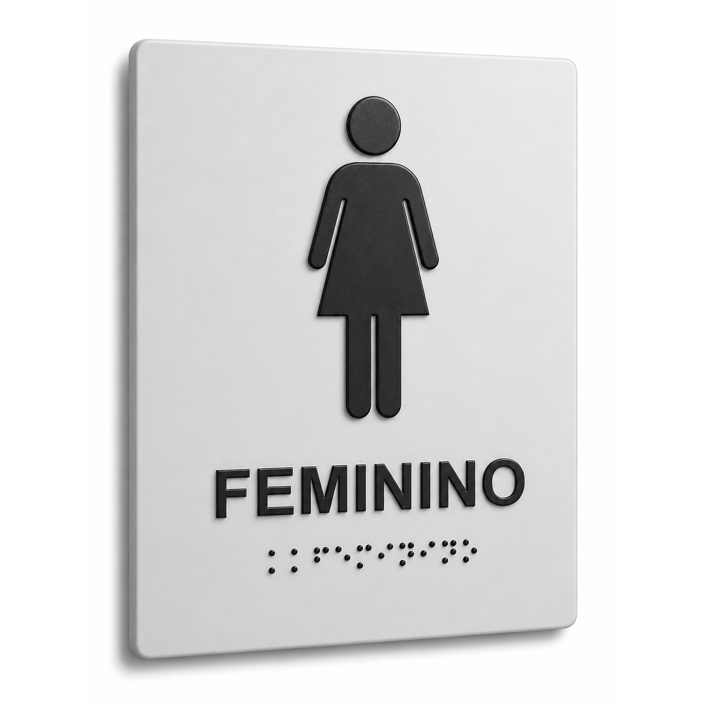 Placa Braille Padrão Sanitário Feminino