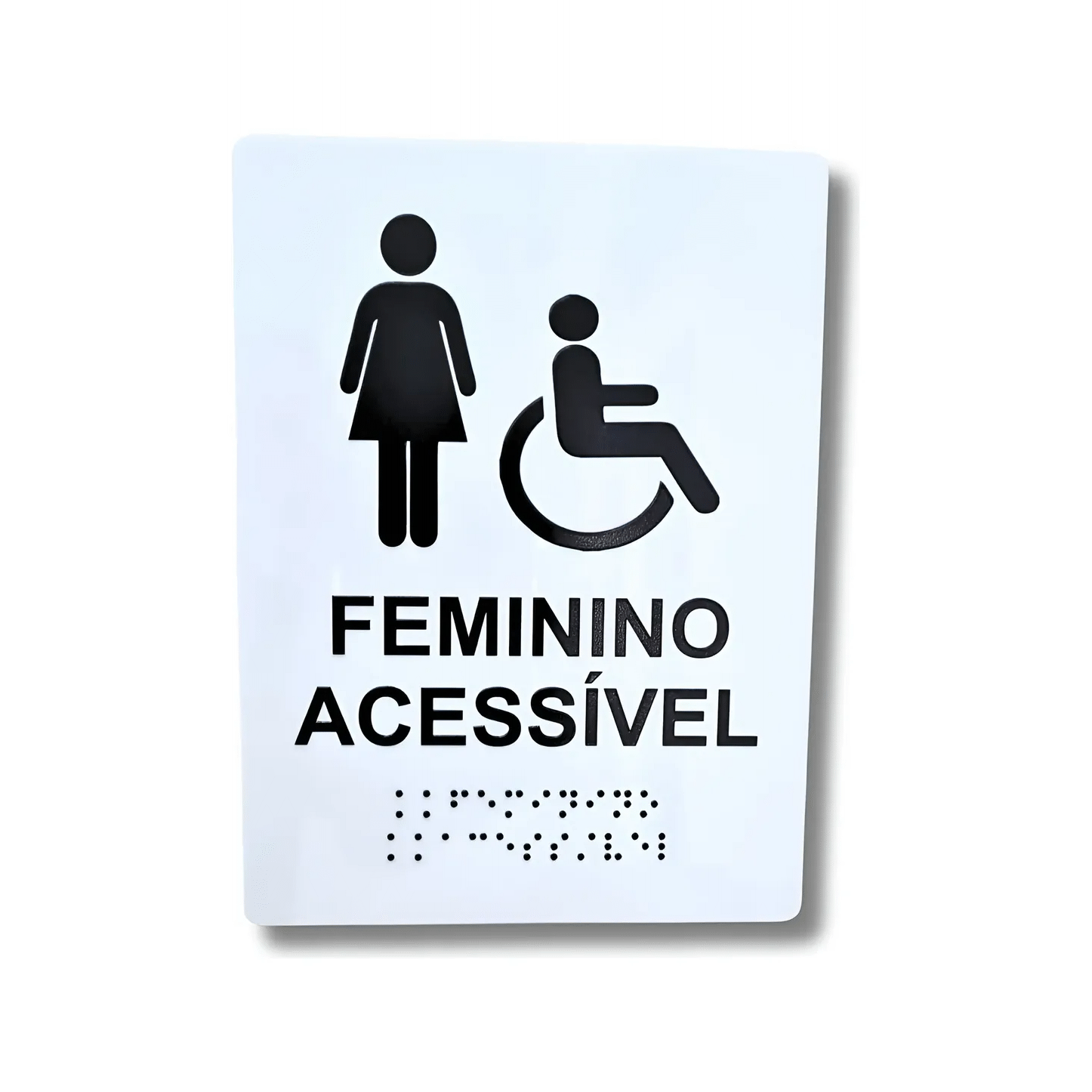Placa Braille Padrão Sanitário Feminino Acessível