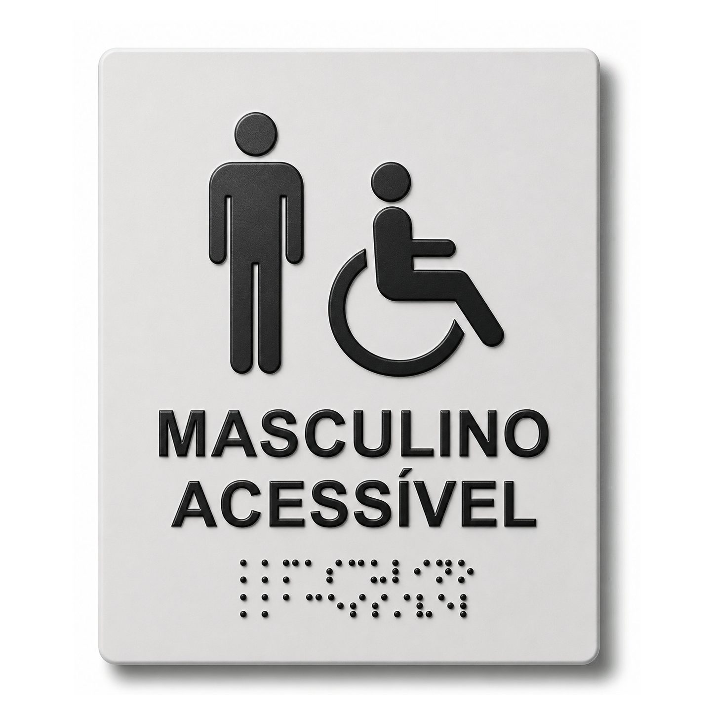 Placa Braille Padrão Sanitário Masculino Acessível