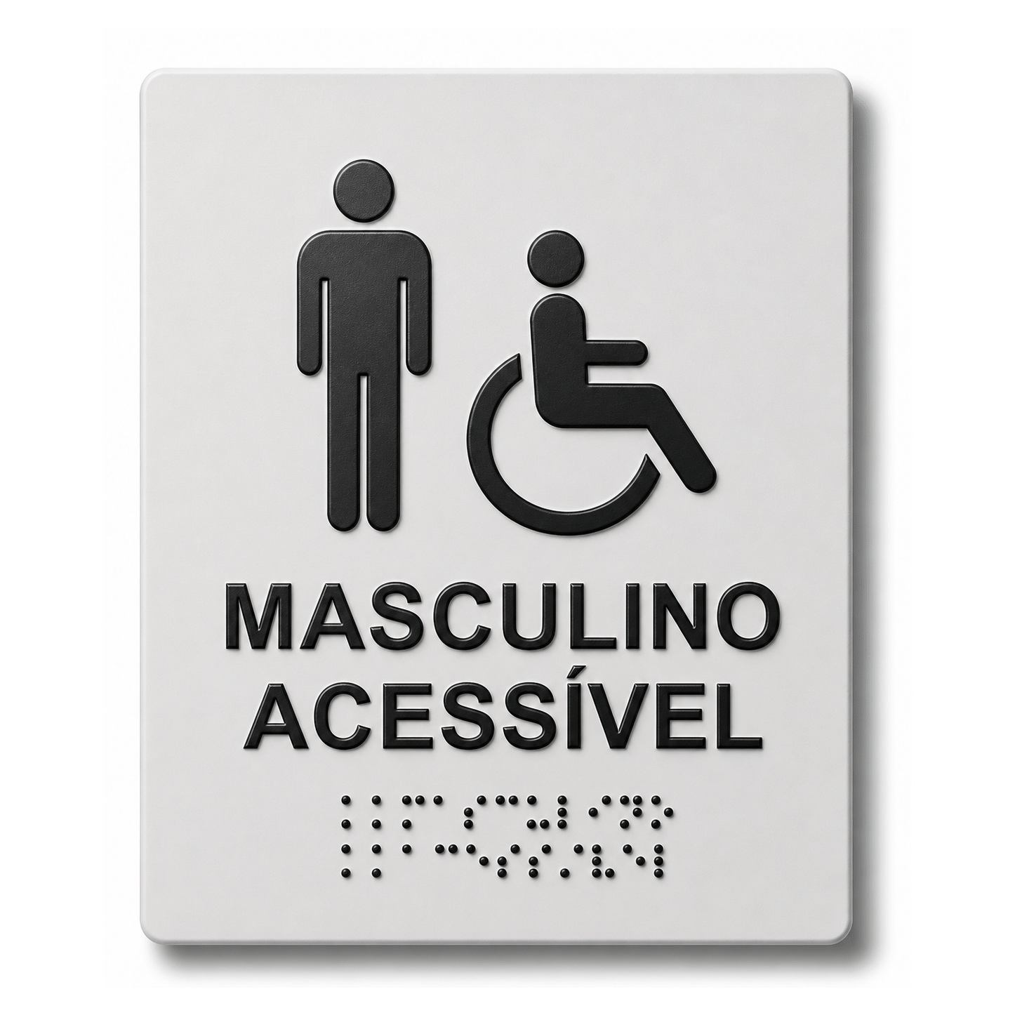 Placa Braille Padrão Sanitário Masculino Acessível