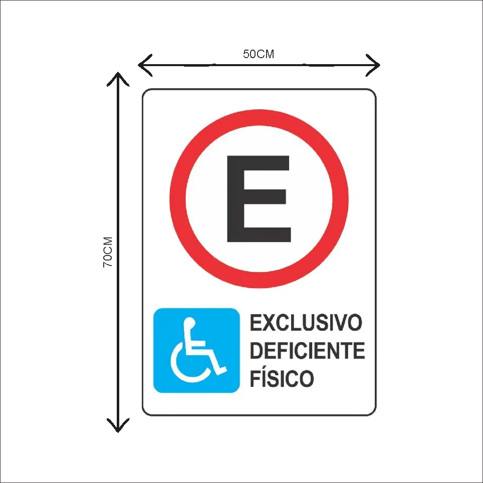 Miniatura 2 de Placa Estacionamento Deficiente Físico ACM 3 mm 50x70 cm