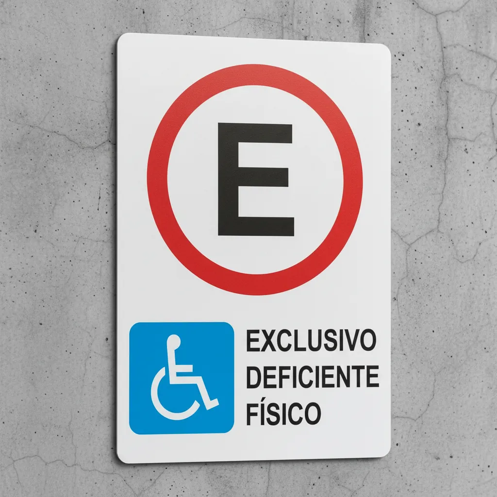 Placa Estacionamento Deficiente Físico ACM 3 mm 50x70 cm