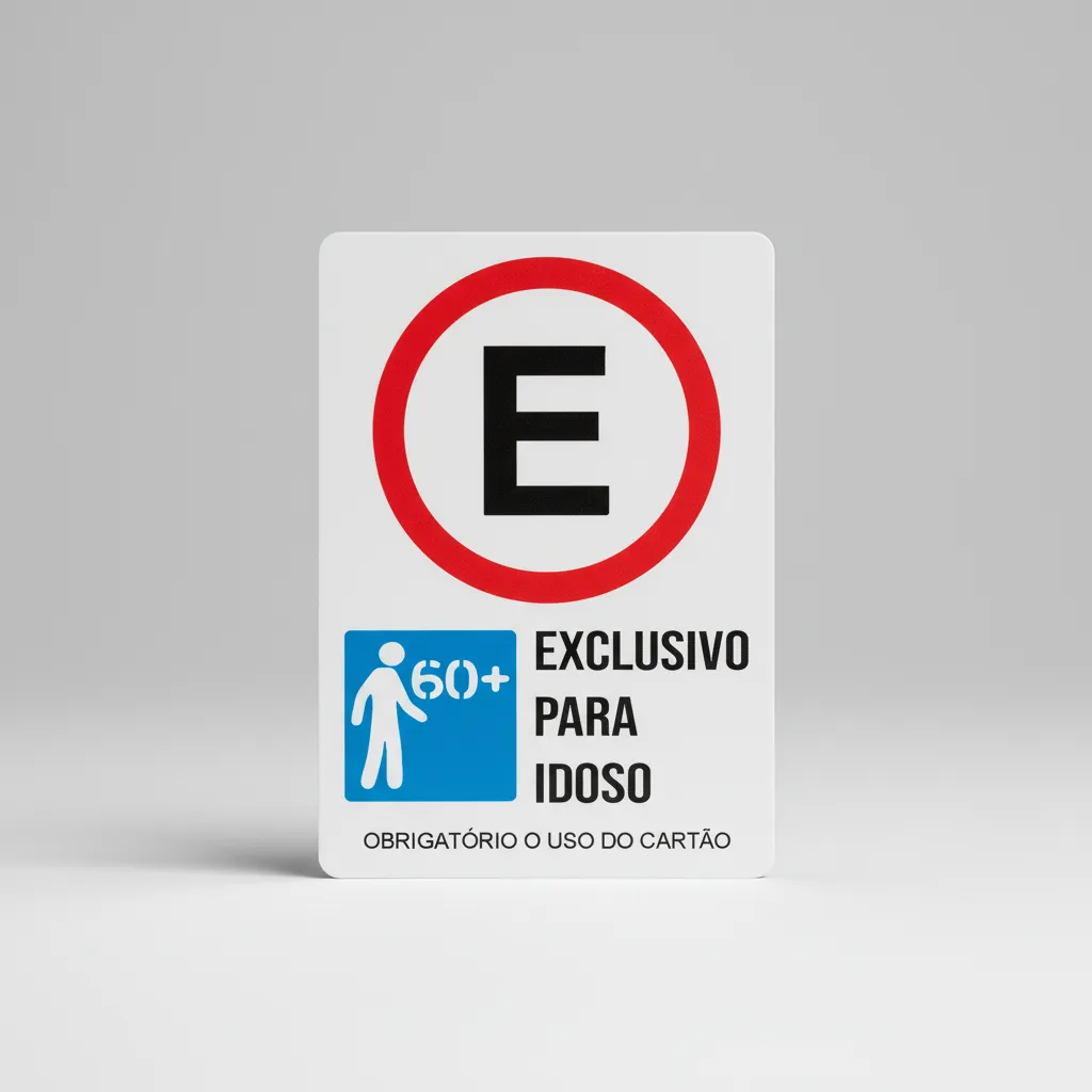 Placa Estacionamento Idoso ACM 3 mm 50x70 cm 