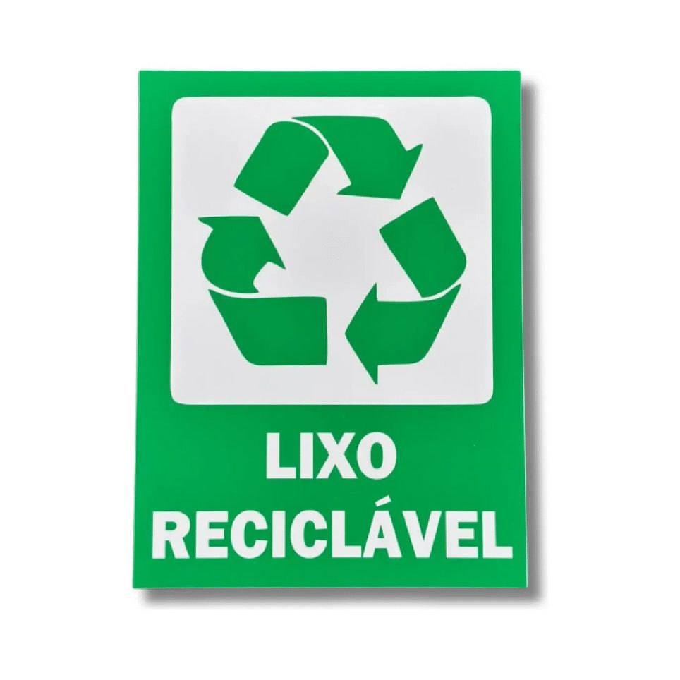 Placa Lixo Reciclável - PS 1 MM  