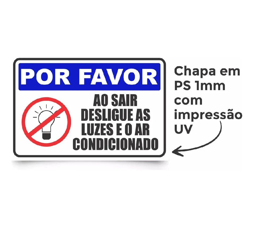 Miniatura 2 de Placa Placa Apague a Luz e Desligue o Ar condicionado - PS 1 MM