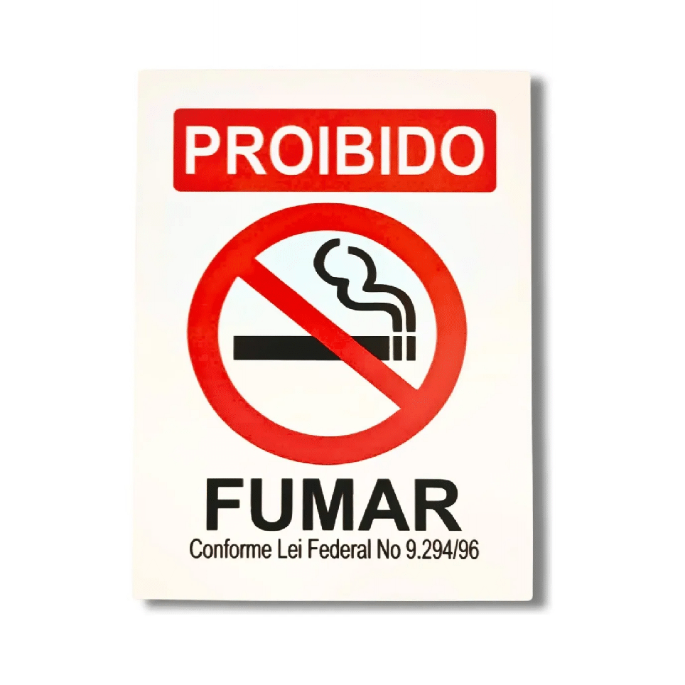 Placa Proibido Fumar - PS 1MM