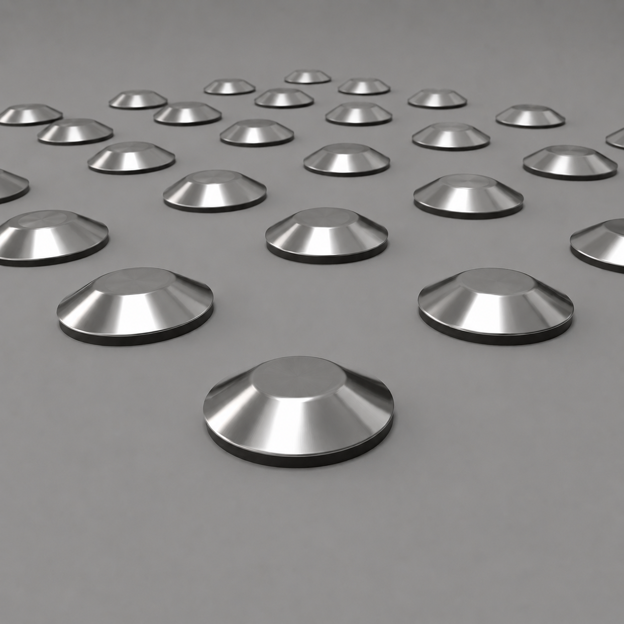 Elemento Tátil Alerta 28mm Inox Liso Adesivado