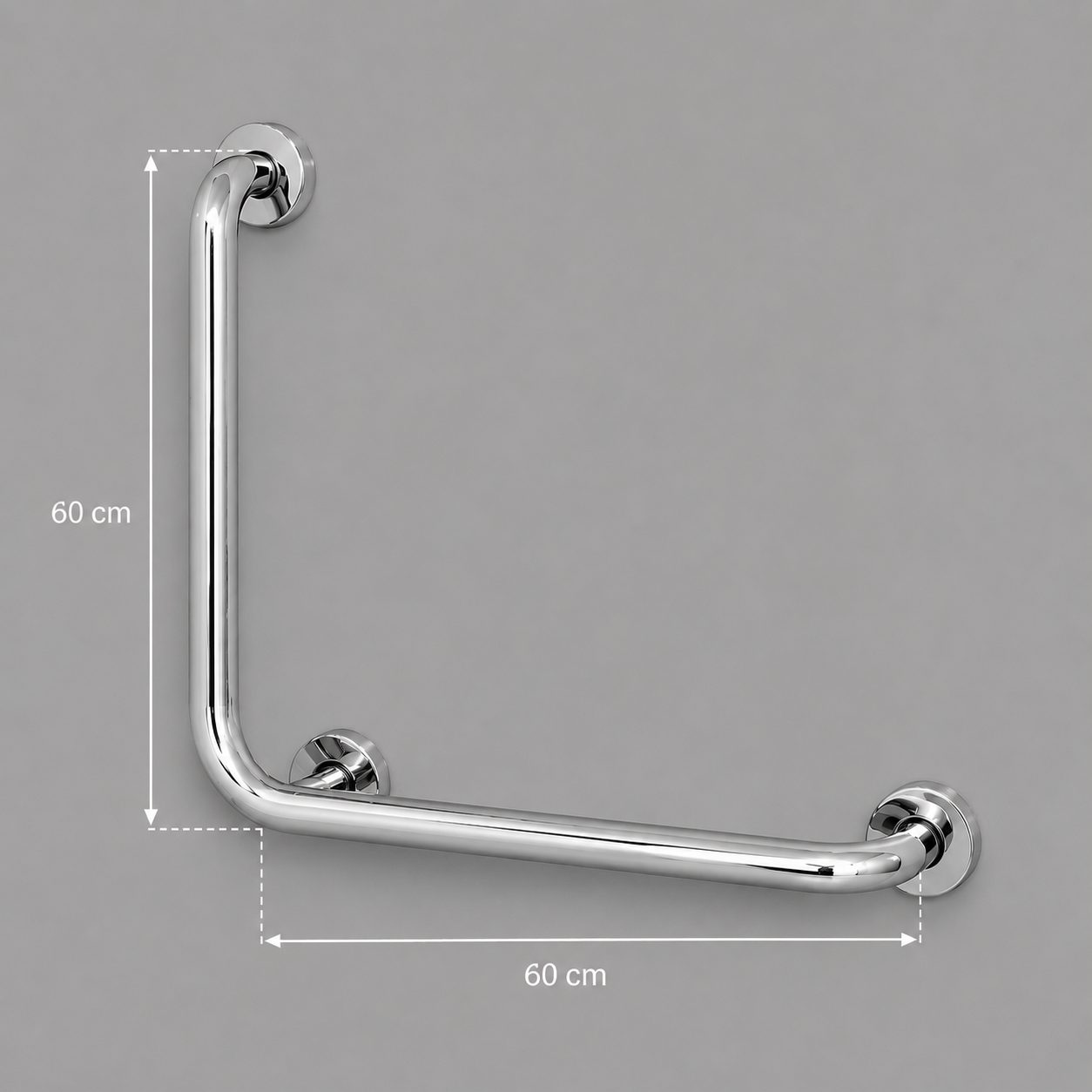 Miniatura 3 de Barra Apoio em L Inox 60cm 