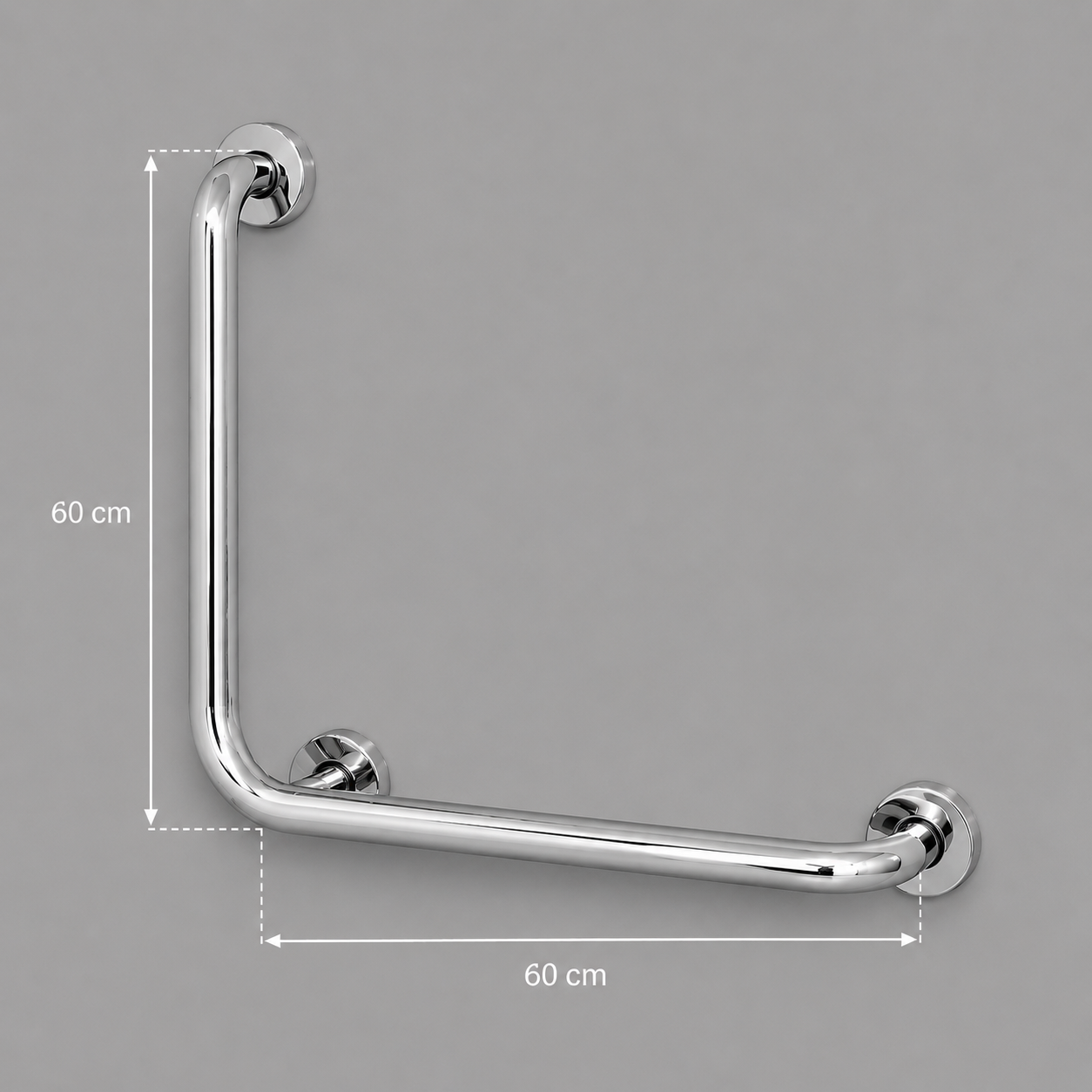 Miniatura 3 de Barra Apoio em L Inox 60cm 