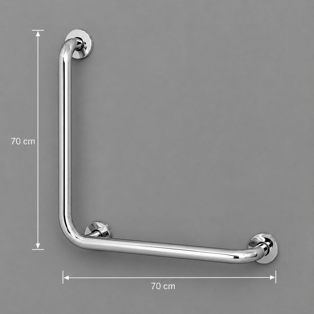 Miniatura 3 de Barra Apoio em L Inox 70cm 