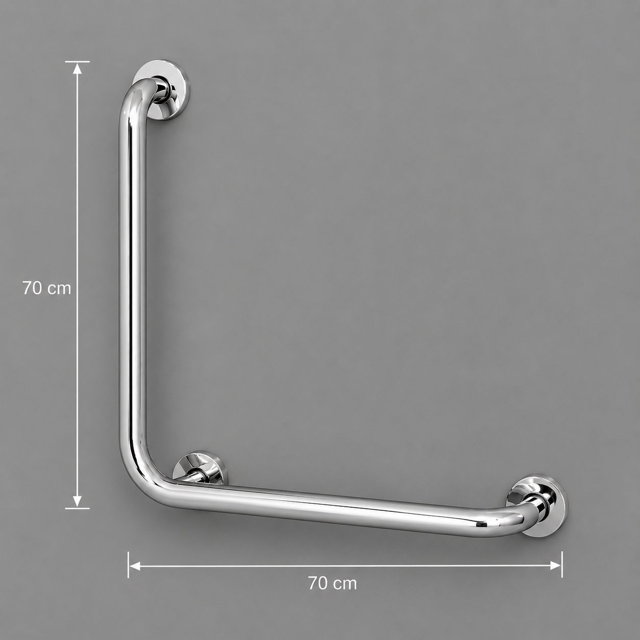 Miniatura 3 de Barra Apoio em L Inox 70cm 