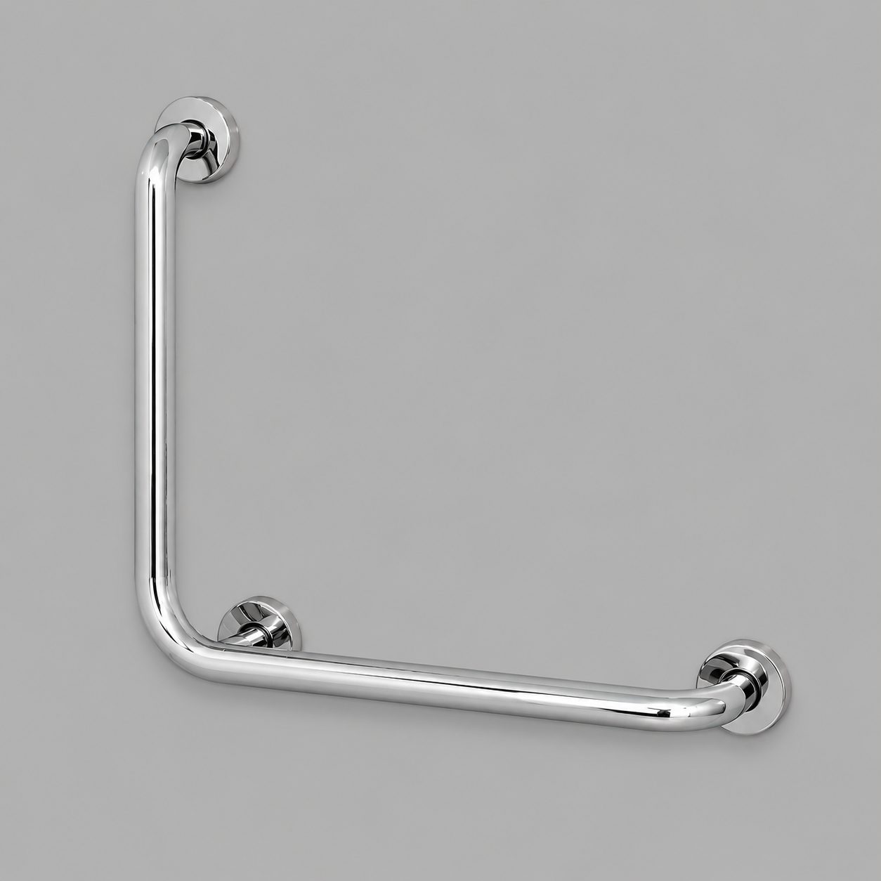 Barra Apoio Píso/Parede Inox 75X80 cm Esquerda