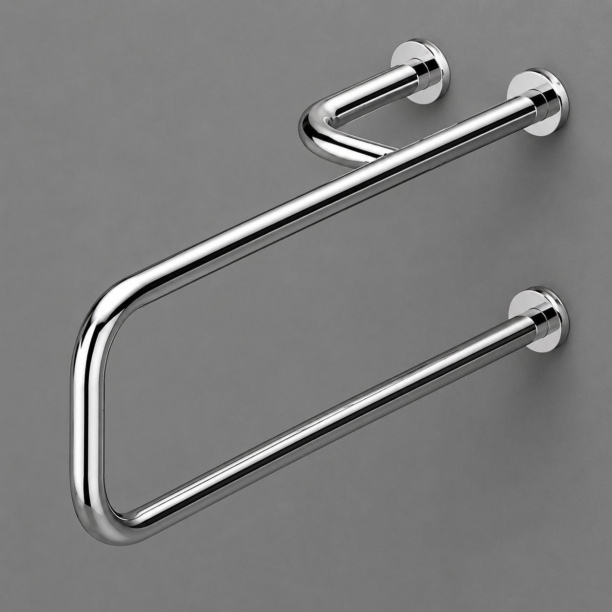 Barra de Apoio Fixa 800mm Esquerda Inox Polido