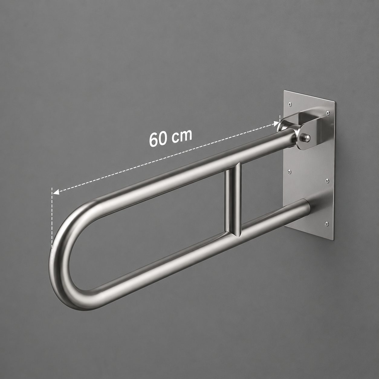 Miniatura 2 de Barra De Apoio Inox Articulada Com Trava 60 Cm