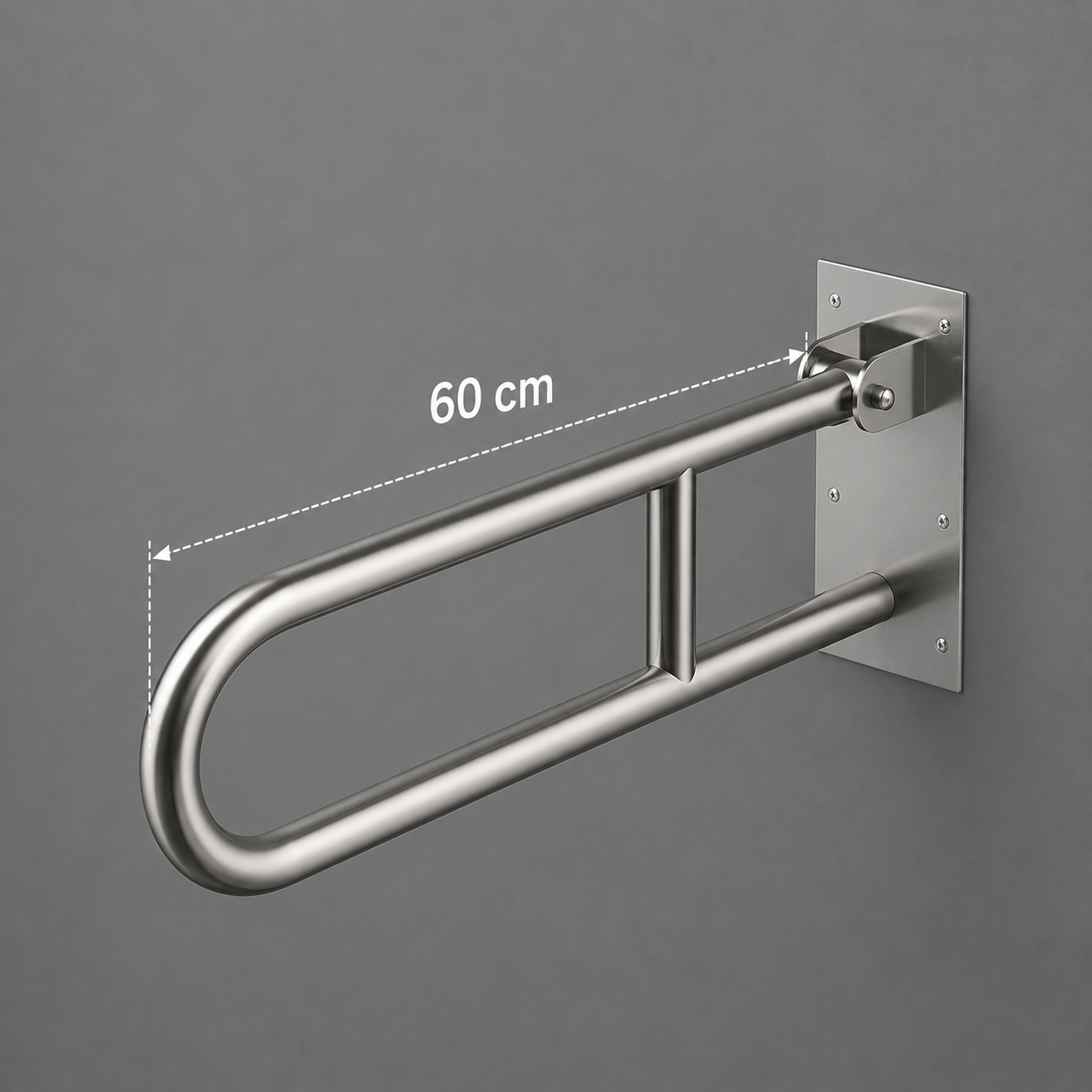 Miniatura 2 de Barra De Apoio Inox Articulada Com Trava 60 Cm