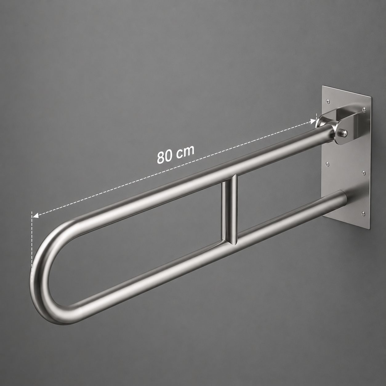 Miniatura 2 de Barra De Apoio Inox Articulada Com Trava 80 Cm