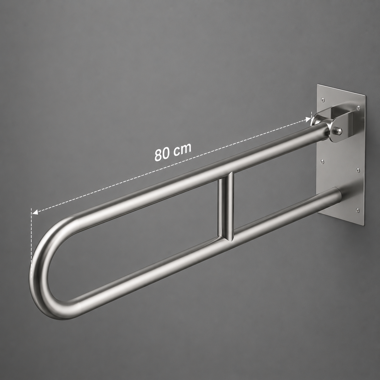 Miniatura 2 de Barra De Apoio Inox Articulada Com Trava 80 Cm