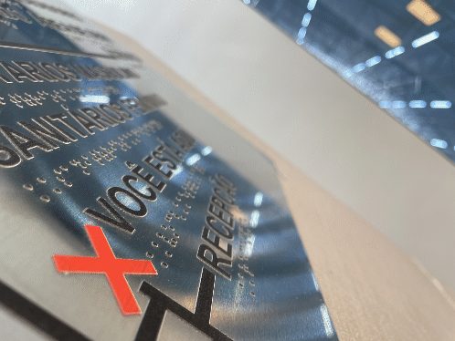 Miniatura 2 de Mapa Tátil Chapa Inox - Até 80x120 cm