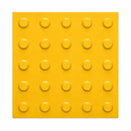 Piso Tátil Alerta Argamassado Amarelo 250x250x12 TPE