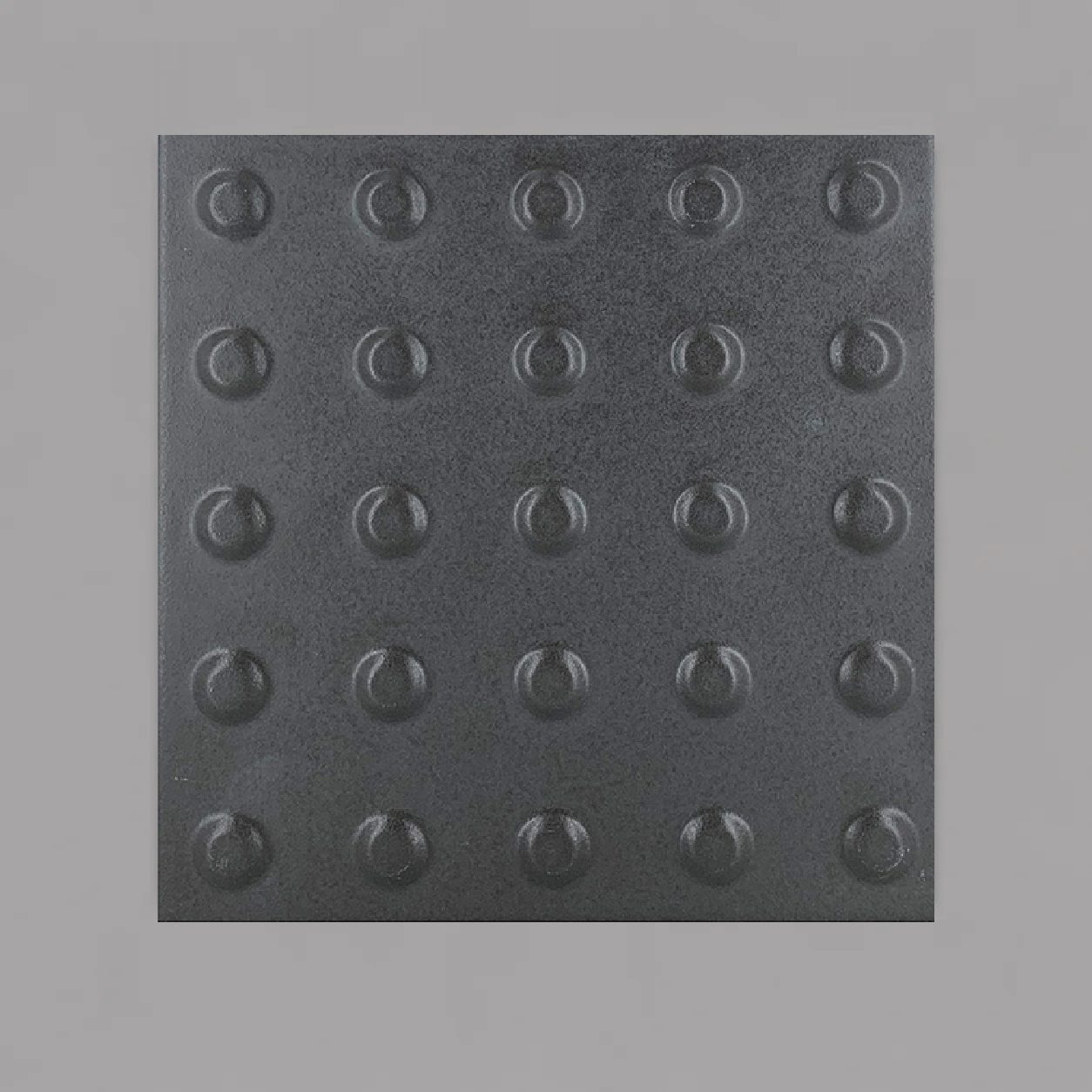 Piso Tátil Alerta Cinza Grafitte 250x250x09 mm Porcelanato