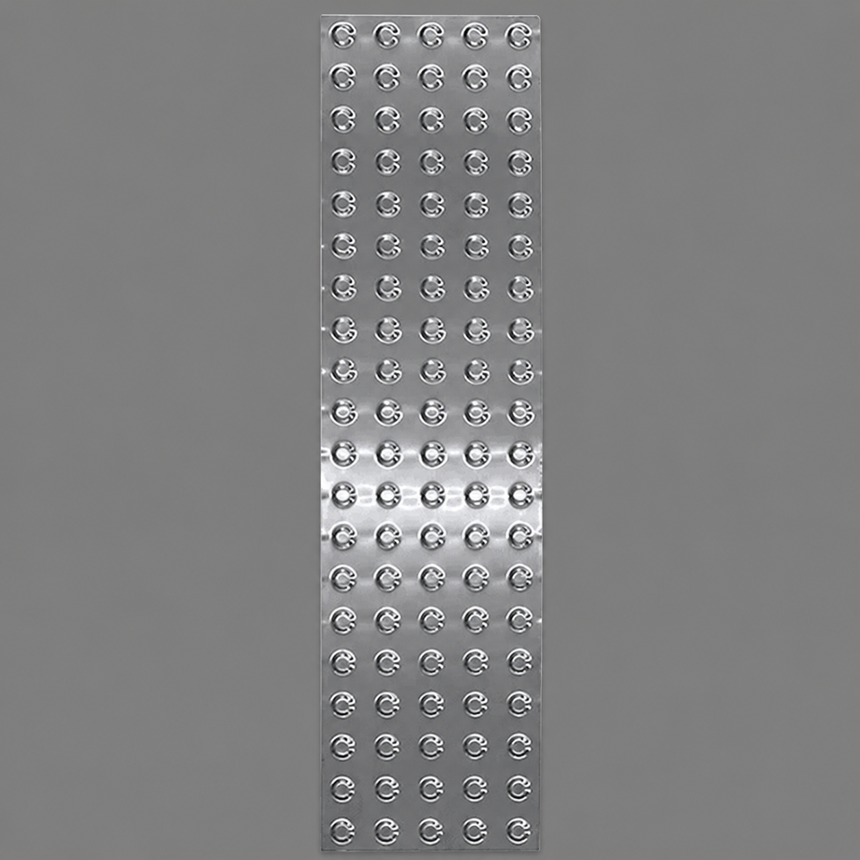 Piso Tátil Alerta Inox Em Placa 25x100 Cm 